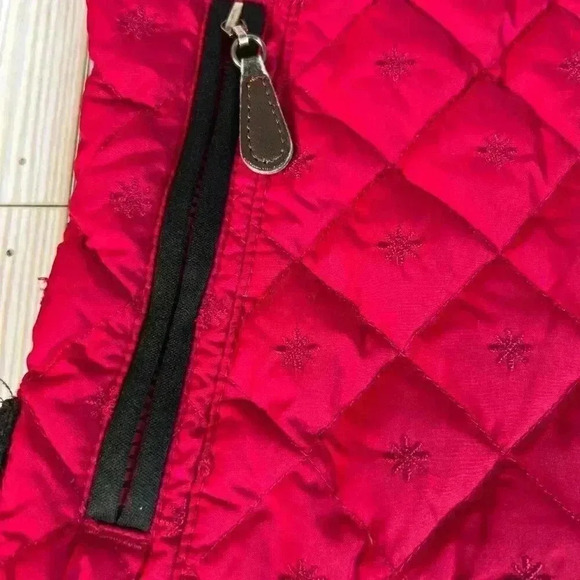 Eddie Bauer Kids Size S Red/black down filled embroirdered snowflate zippers ves - Picture 3 of 14